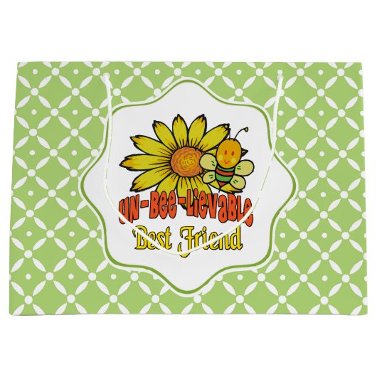 Ongelooflijk beste vriendschappelijke zonnebloemen groot cadeauzakje (Voorkant)