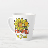 Ongelooflijk beste vriendschappelijke zonnebloemen latte mok (Linkerhoek)