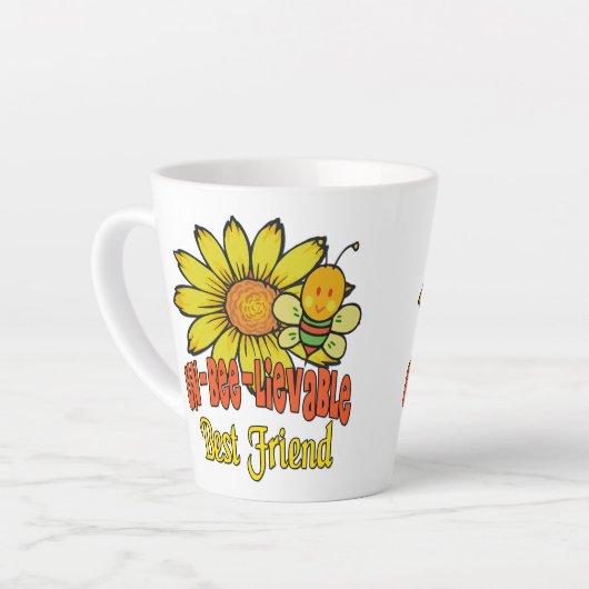 Ongelooflijk beste vriendschappelijke zonnebloemen latte mok (Linkerhoek)