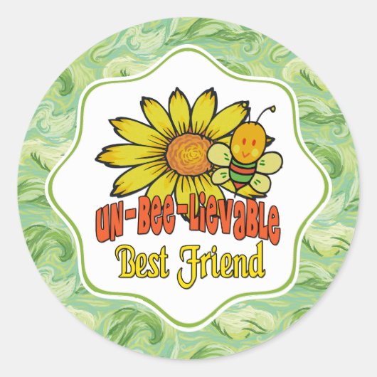 Ongelooflijk beste vriendschappelijke zonnebloemen ronde sticker (Voorkant)