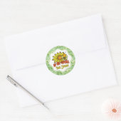 Ongelooflijk beste vriendschappelijke zonnebloemen ronde sticker (Envelop)