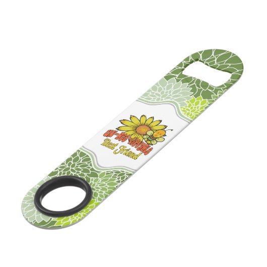 Ongelooflijk beste vriendschappelijke zonnebloemen speed flessenopener (Voorkant Gekanteld)