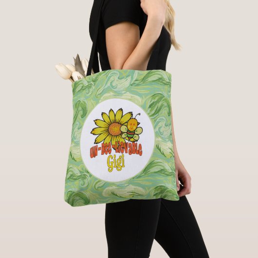 Ongelooflijk Gigi Sunflower en Bijen Bijen Tote Bag (Dichtbij)