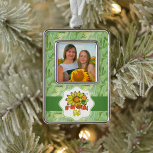 Ongelooflijk Gigi Sunflower en Bijen Bijen Verzilverd Omlijst Ornament