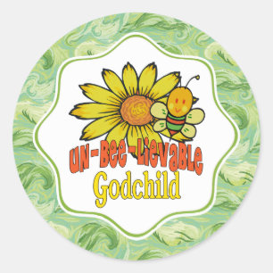 Ongelooflijk godkindbloemen en -bijen ronde sticker