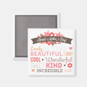 Ongelooflijk mam Happy Moederdag | Magneet (Voorkant / Achterkant)