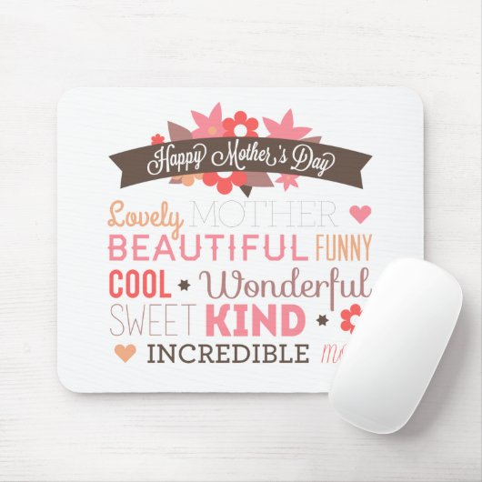 Ongelooflijk mam Happy Moederdag | Mousepad Muismat (Met muis)