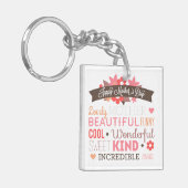 Ongelooflijk mam Happy Moederdag Sleutelhanger (Voorkant Links)