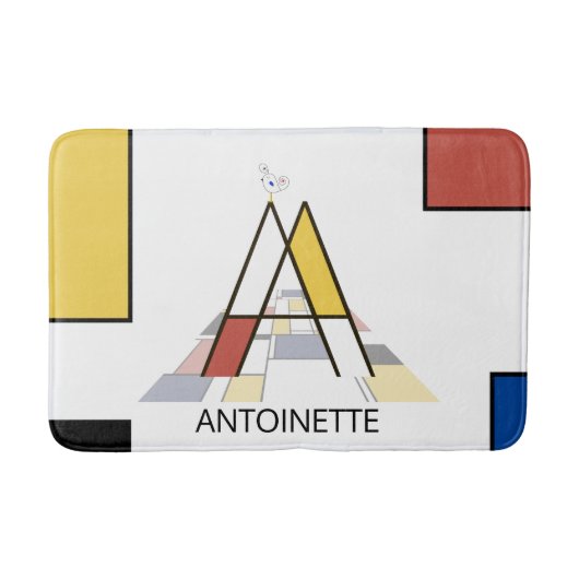 Ongelooflijk neoplasticisme Art Monogram. Brief A Badmat (Voorkant)