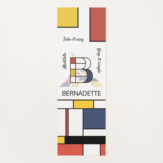 Ongelooflijk neoplasticisme Art Monogram. Brief B Yogamat (Voorkant)