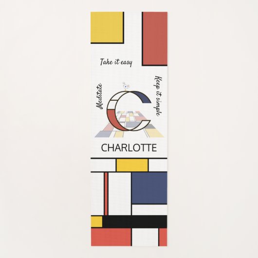 Ongelooflijk neoplasticisme Art Monogram. Brief C Yogamat (Voorkant)