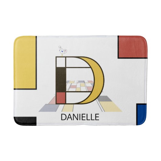 Ongelooflijk neoplasticisme Art Monogram. Brief D Badmat (Voorkant)