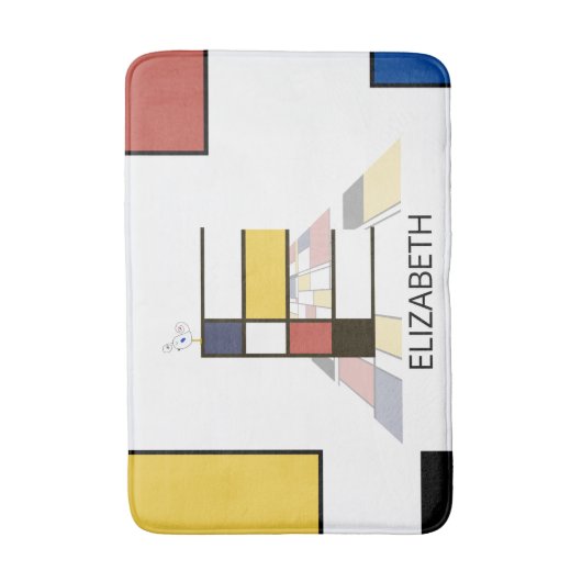 Ongelooflijk neoplasticisme Art Monogram. Brief E Badmat (Voorkant Verticaal)