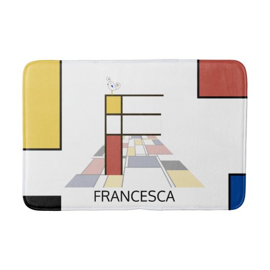 Ongelooflijk neoplasticisme Art Monogram. Brief F Badmat (Voorkant)