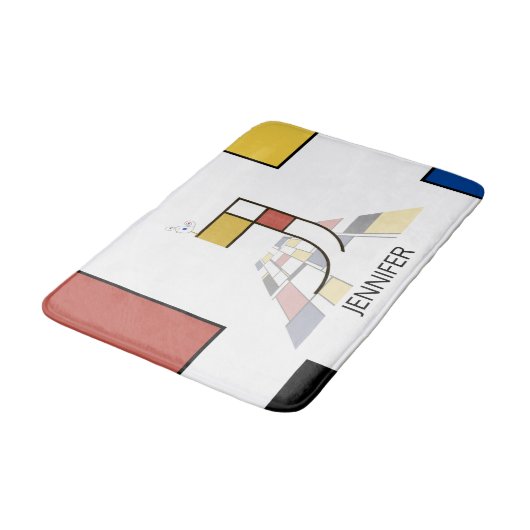 Ongelooflijk neoplasticisme Art Monogram. Brief J Badmat (Gekanteld)