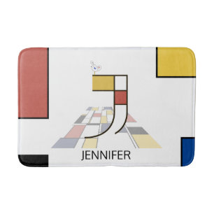 Ongelooflijk neoplasticisme Art Monogram. Brief J Badmat