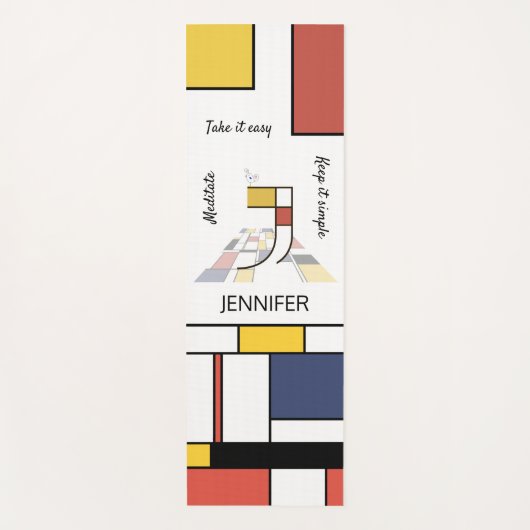 Ongelooflijk neoplasticisme Art Monogram. Brief J Yogamat (Voorkant)