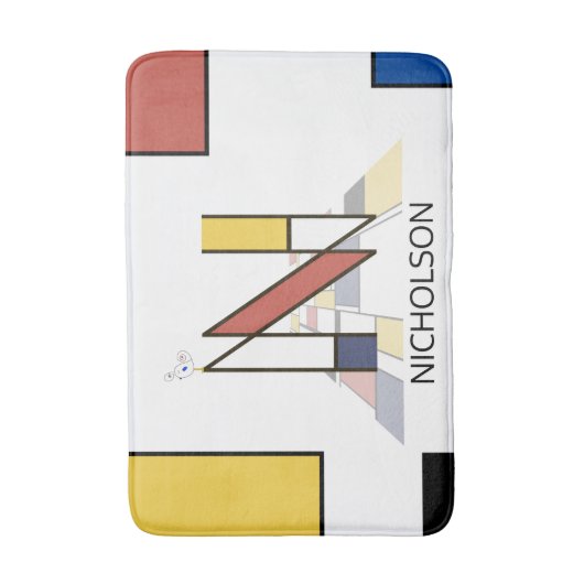 Ongelooflijk neoplasticisme Art Monogram. Brief N Badmat (Voorkant Verticaal)