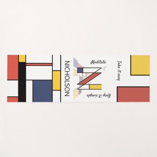 Ongelooflijk neoplasticisme Art Monogram. Brief N Yogamat (Voorkant (horizontaal))