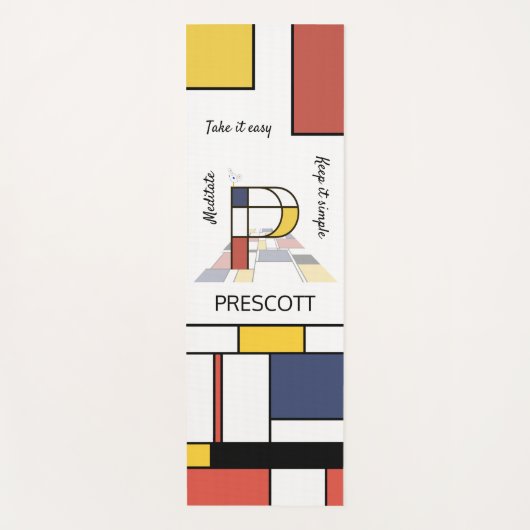 Ongelooflijk neoplasticisme Art Monogram. Brief P Yogamat (Voorkant)