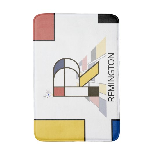 Ongelooflijk neoplasticisme Art Monogram. Brief R Badmat (Voorkant Verticaal)