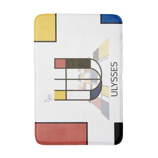 Ongelooflijk neoplasticisme Art Monogram. Brief U Badmat (Voorkant Verticaal)