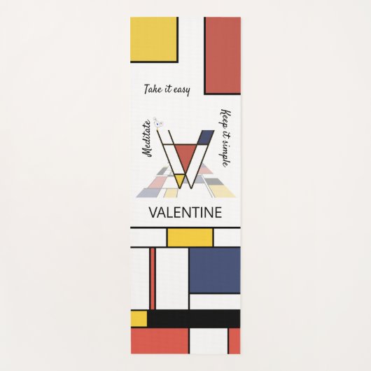 Ongelooflijk neoplasticisme Art Monogram. Brief V Yogamat (Voorkant)