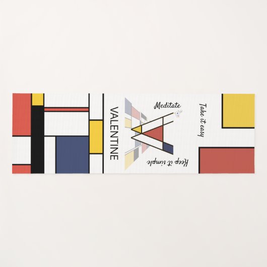 Ongelooflijk neoplasticisme Art Monogram. Brief V Yogamat (Voorkant (horizontaal))