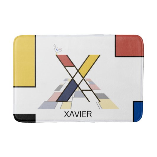 Ongelooflijk neoplasticisme Art Monogram. Brief X Badmat (Voorkant)