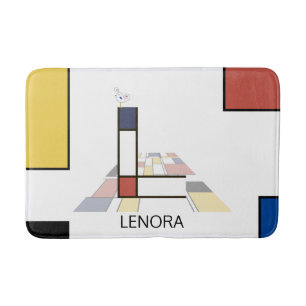 Ongelooflijk neoplasticisme Art Monogram. Letter L Badmat