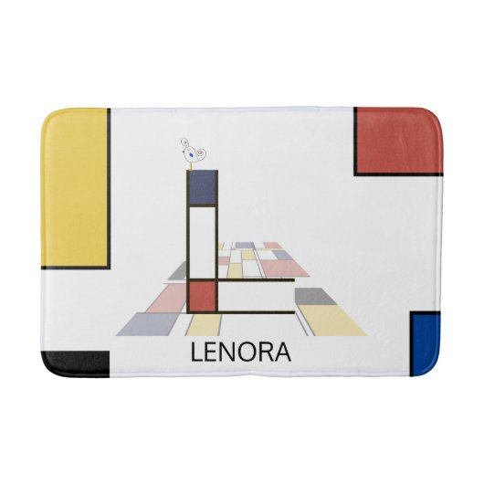 Ongelooflijk neoplasticisme Art Monogram. Letter L Badmat (Voorkant)
