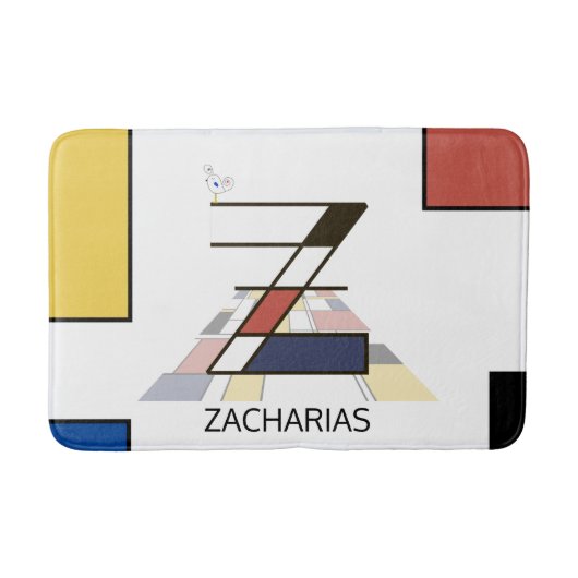 Ongelooflijk neoplasticisme Art Monogram. Letter Z Badmat (Voorkant)