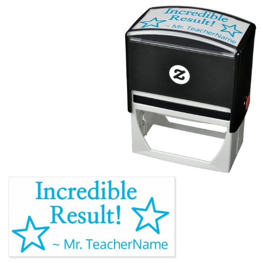 "Ongelooflijk resultaat!" + Tutor Name Rubber Stam Zelfinktende Stempel (In situ)