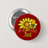 Ongelooflijk tante Sunflower en bijen Ronde Button 5,7 Cm (Voorkant /achterkant)