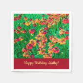 Ongelooflijk vrolijk rood en geel helenium servet (Voorkant)