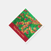 Ongelooflijk vrolijk rood en geel helenium servet (Hoek)