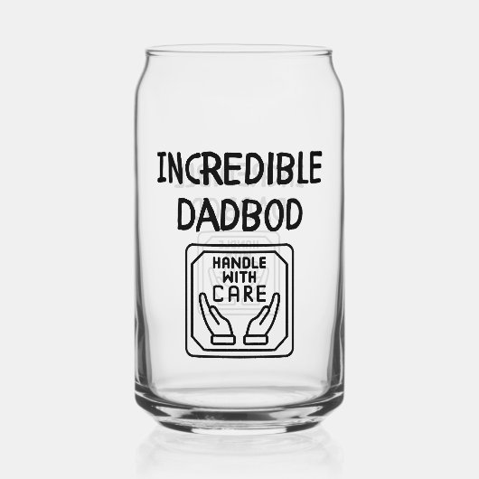 Ongelooflijke Dadbod, omgaan met zorg Blikvorm Glas (Voorkant)