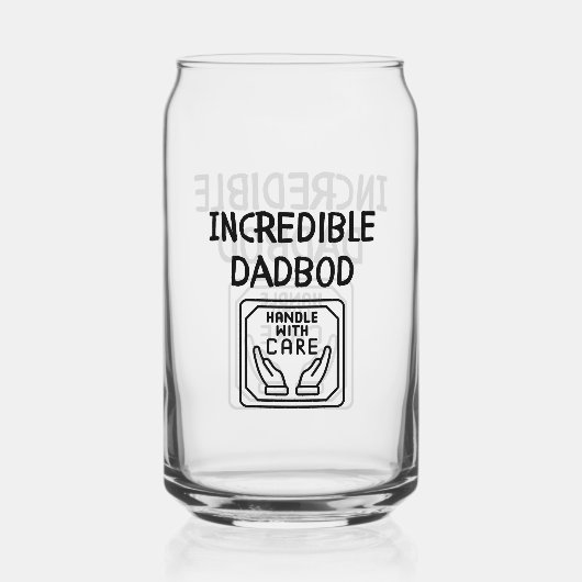 Ongelooflijke Dadbod, omgaan met zorg Blikvorm Glas (Achterkant)