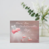 Ongelooflijke dag voor vliegende varkens briefkaart (Staand voorkant)