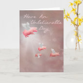 Ongelooflijke dag voor vliegende varkens kaart (Gele Bloem)