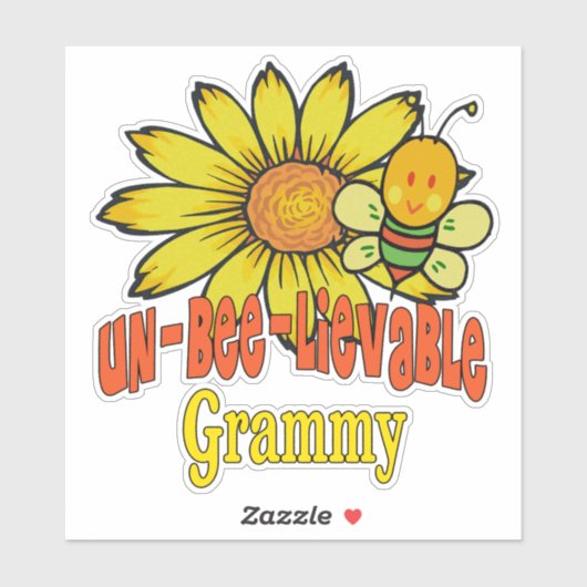 Ongelooflijke Grammy-zonnebloemen en -bijen Sticker (Vel)