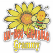 Ongelooflijke Grammy-zonnebloemen en -bijen Sticker (Voorkant)