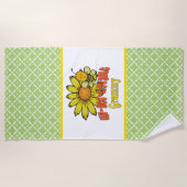 Ongelooflijke Grammy-zonnebloemen en -bijen Strandlaken (Voorkant)