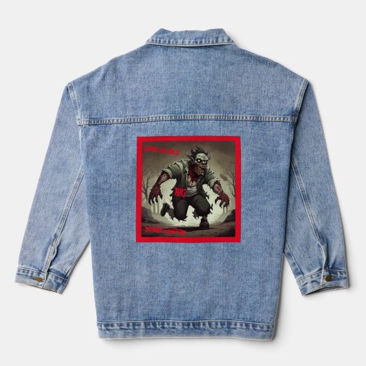 Ongelooflijke Grote Demon Run Vrouwen Custom Denim Denim Jacket (Achterkant)