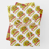 Ongelooflijke kleindochter Zonnebloemen en bijen Inpakpapier Vel (In situ)