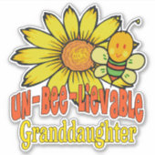 Ongelooflijke kleindochter Zonnebloemen en bijen Sticker (Voorkant)