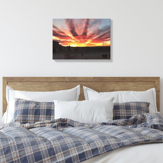 Ongelooflijke Montana Sunrise. Canvas Afdruk (Insitu (Slaapkamer))