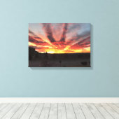 Ongelooflijke Montana Sunrise. Canvas Afdruk (Insitu (Houten vloer))
