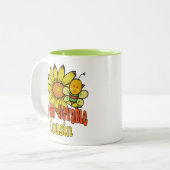 Ongelooflijke neusbloemen en bijen tweekleurige koffiemok (Voorkant links)