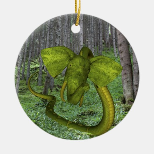 Ongelooflijke olifant Python Keramisch Ornament (Voorkant)